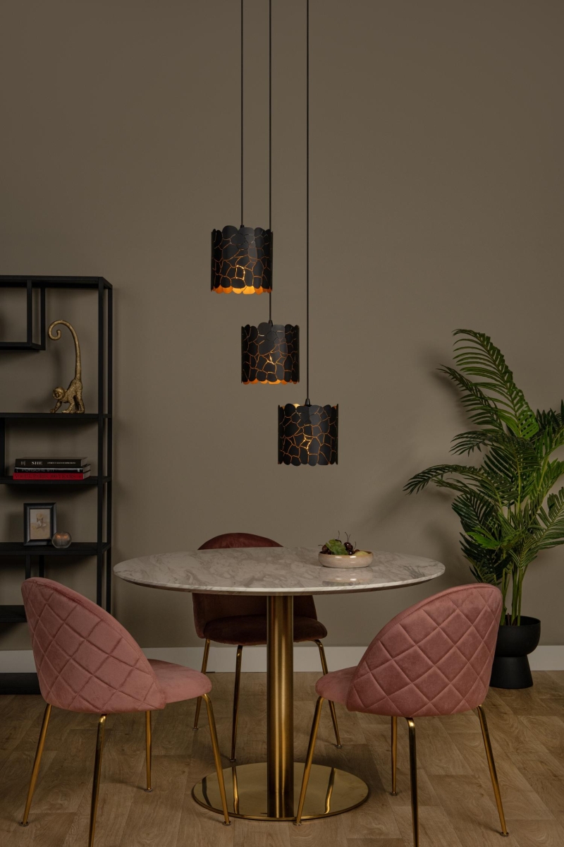 Lucide ALMELO - Závesné svietidlo - 3xE27 - Čierne